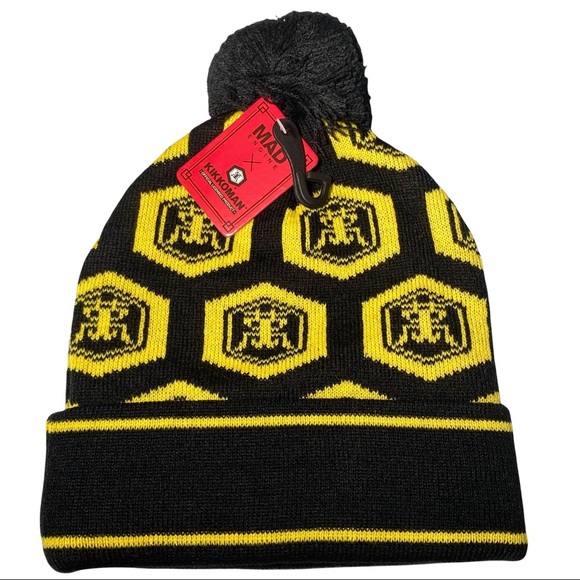 Beanie Kikkoman w/ Pom Black & Yellow Soy Sauce - Picture 4 of 6